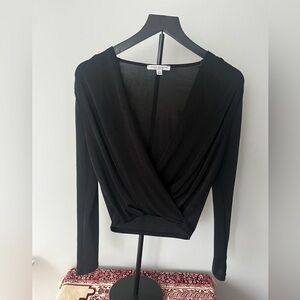 Black Wrap Blouse